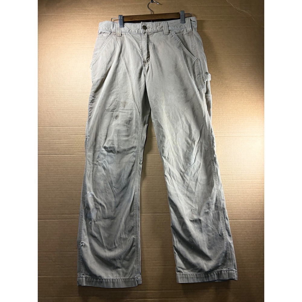 Carhartt B342 Utility Work Pants Mens 31x30 Tan Relaxed Fit Carpenter Cargo